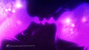 female and male about to kiss, Axwell, Eternal Sunshine of the Spotless Mind, lights, space HD wallpaper