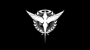 white and black wings with leaf logo HD wallpaper