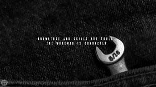 5/16 grey wrench, quote, tools, black, white HD wallpaper