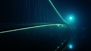 bridge near body of water during night HD wallpaper