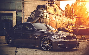 gray BMW E90 sedan