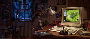 turn-on CRT computer monitor