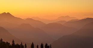 aerial photography of mountains during sunrise