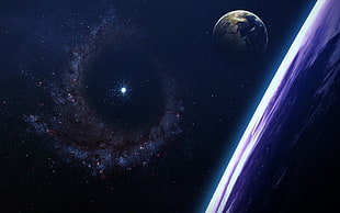 galaxy illustration, space, planet HD wallpaper