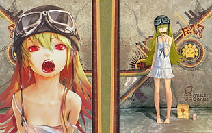 female animation character collage, Monogatari Series, anime, Oshino Shinobu, blonde HD wallpaper