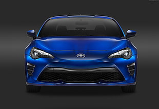 blue Toyota car HD wallpaper