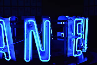 blue neon signage, Letter, Neon, Backlight