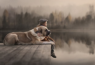 brown and white dog illustration, photography, animals, dog, children