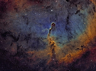 orange and blue galaxy wallpaper, space, stars, nebula