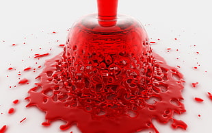 red liquid spilling