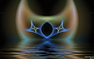 blue and yellow 3D graphic