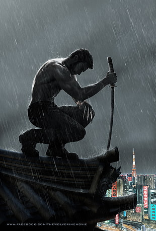 The Wolverine movie poster, Wolverine, sword