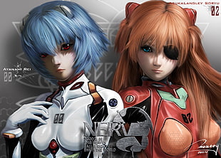 game application wallpaper, Neon Genesis Evangelion, Asuka Langley Soryu, Ayanami Rei, Asuka Langley Shikinami