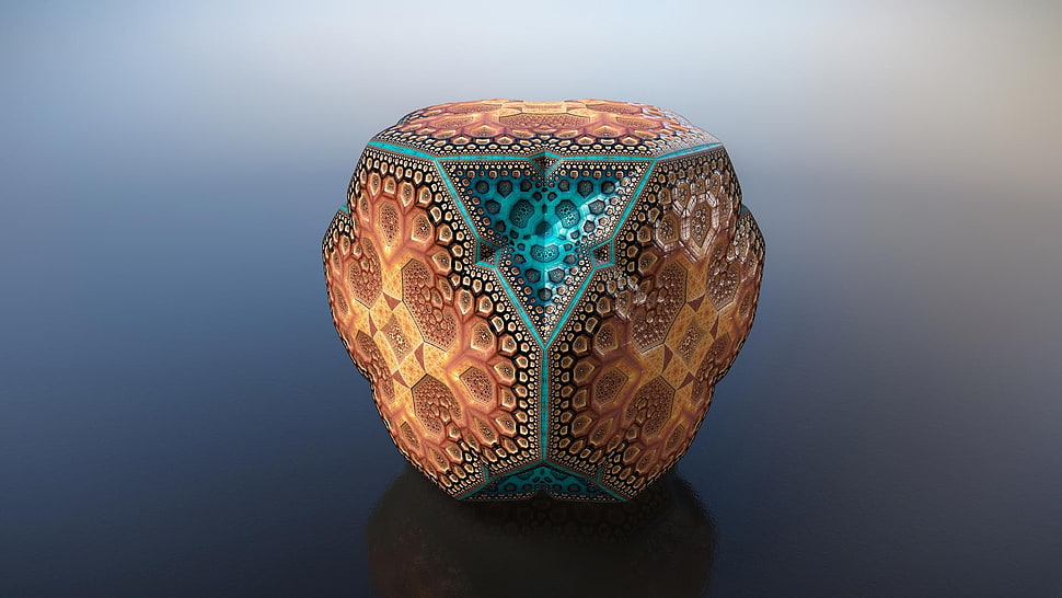 orange and blue accessory, 3D HD wallpaper