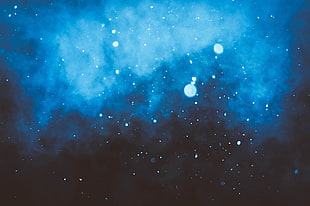 blue and black galaxy graphic wallpaper