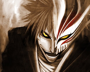 Bleach Ichigo Kurosaki with hollow mask digital wallpaper, Bleach ...