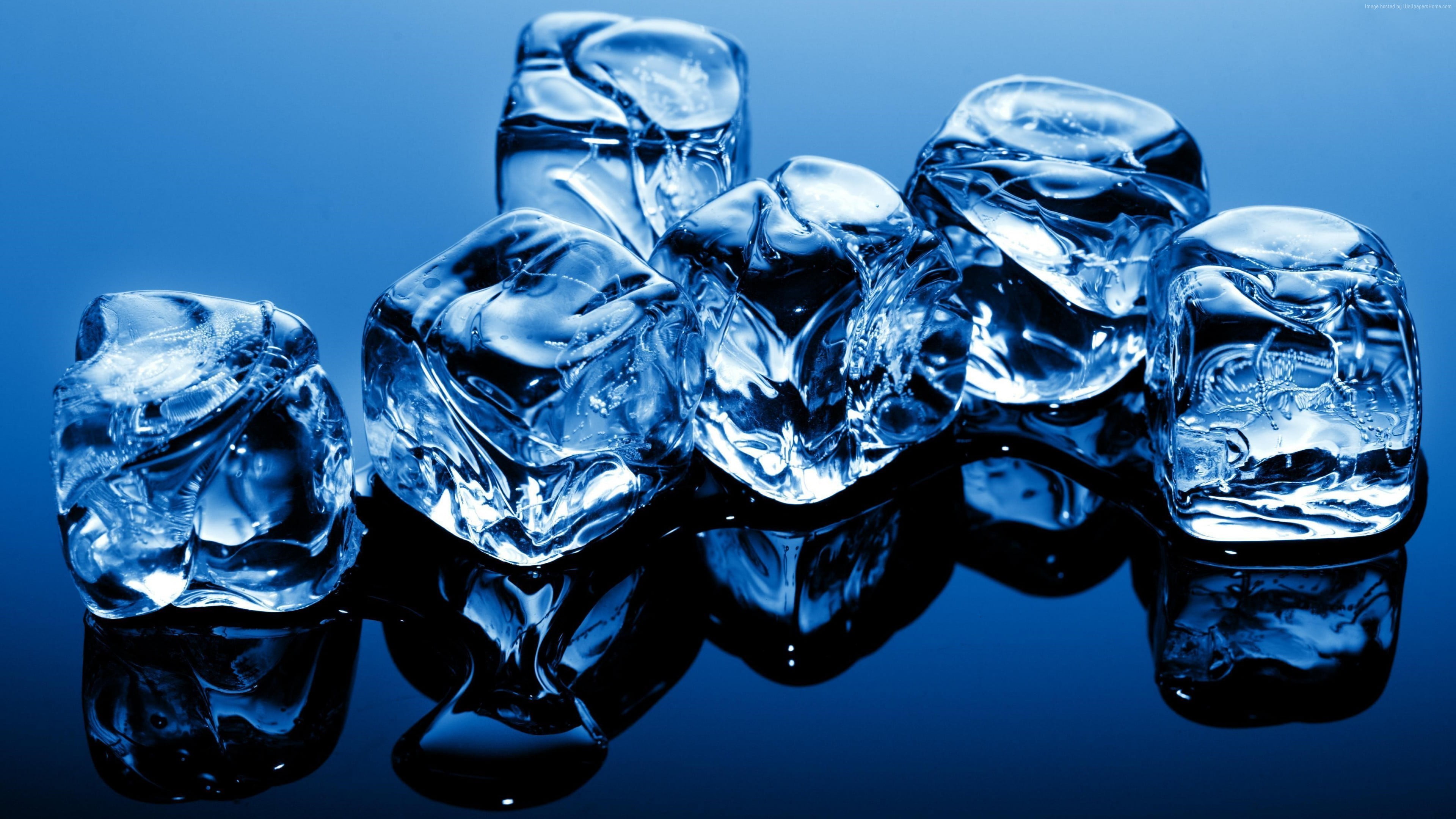 Clear Ice Cubes Ice Cubes Ice Water Blue Hd Wallpaper Wallpaper Flare