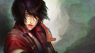 black haired anime character wearing red top wallpaper, Smite, Bellona (Smite)