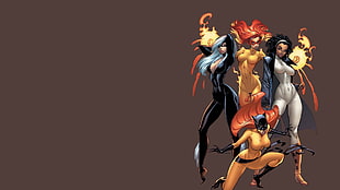 Marvel characters illustration, Marvel Divas, comics, illustration, Marvel Comics