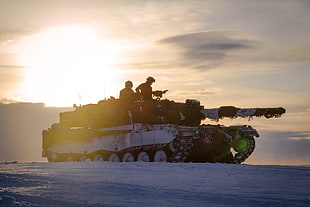 white army tank, Leopard 2A4NO, snow, tank, Panserbataljonen HD wallpaper