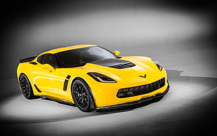 yellow coupe, Corvette
