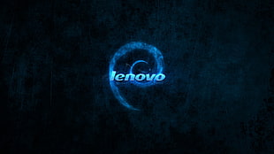 Lenovo logo, dark, Debian, Lenovo, blue HD wallpaper