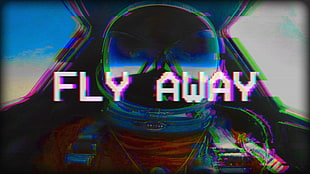 astronaut with fly away text overlay HD wallpaper