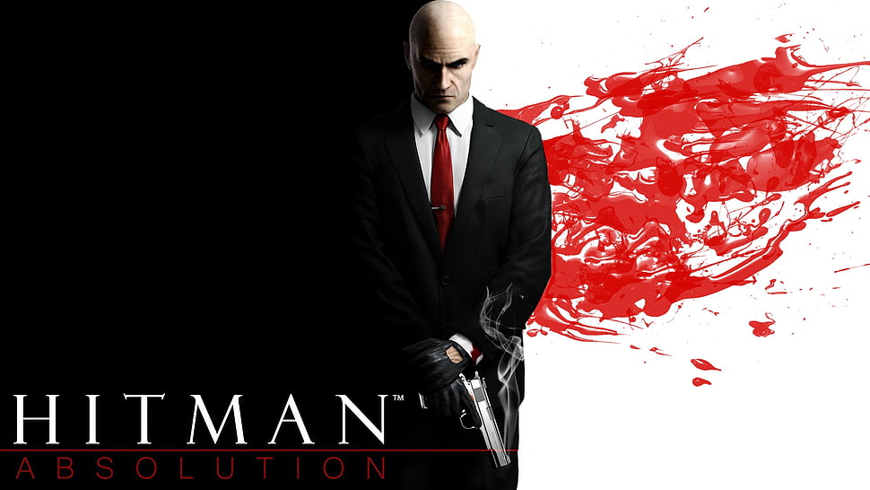 Hitman Absolution digital wallpaper, Hitman: Absolution, Agent 47, blood, red HD wallpaper