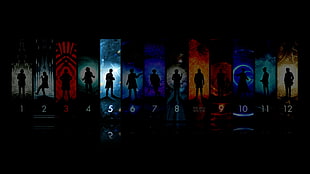 12-panel silhouette photo set