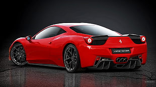 red coupe, Ferrari 458, supercars, car