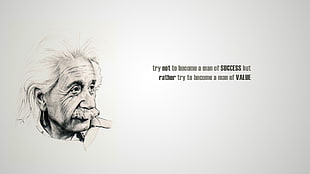 Albert Einstein illustration, Albert Einstein, quote, men, typography