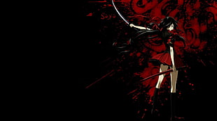 female animated illustration, anime, Blood-C HD wallpaper