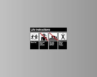 life instructions illustration, motivational, minimalism, humor, simple background