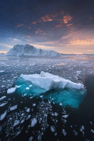 block of iceberg, iceberg, nature, ice HD wallpaper