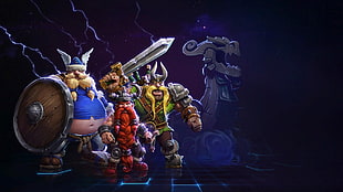 viking character illustration, Blizzard Entertainment, The Lost Vikings, video games