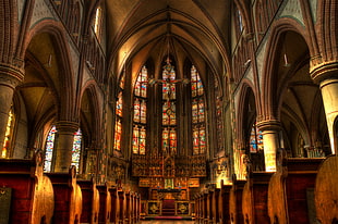 architectural photography of cathedral interior