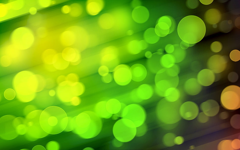 green Bokeh effect HD wallpaper