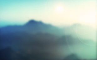 blurred, mountains, sun rays HD wallpaper