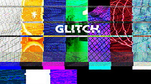 Glitch digital wallpaper, glitch art, colorful, vaporwave