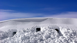 snow cave, landscape, snow HD wallpaper