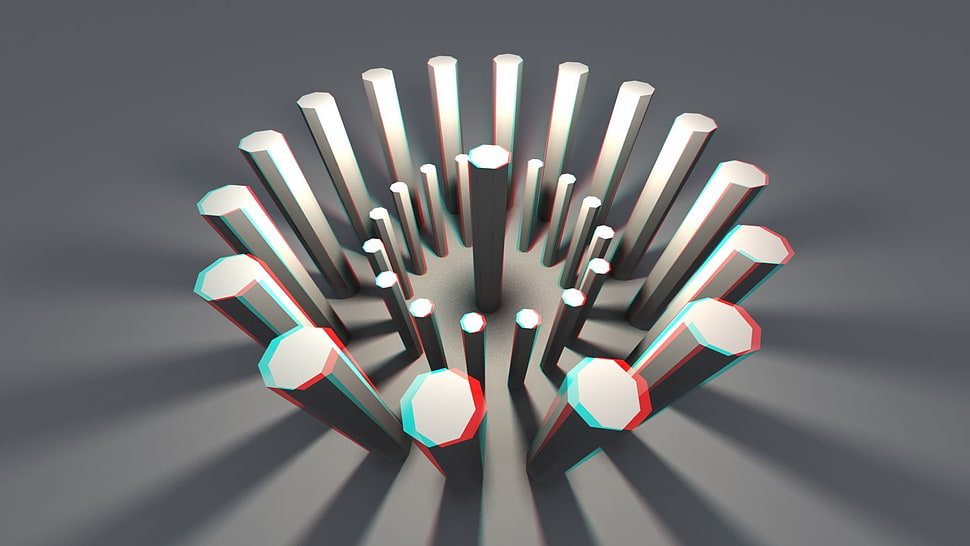 pillars illustration HD wallpaper