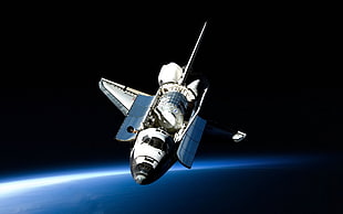 white spacecraft, space, space shuttle