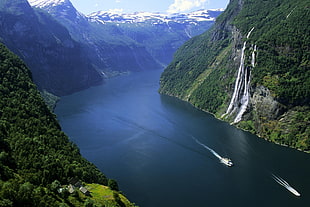 waterfalls, nature, mountains, river, Norway