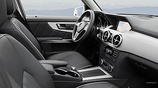 black vehicle dashboard, Mercedes GLK, Mercedes-Benz, car