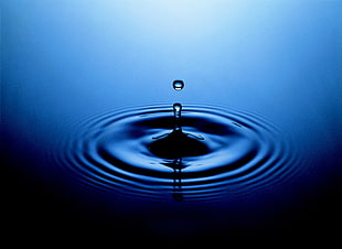 water droplet in calm water