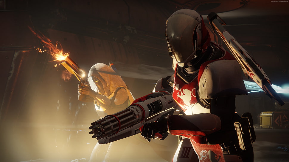 white and red full armor soldier wallpaper HD wallpaper