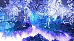 purple photography of trees, blue, World of Warcraft, Blizzard Entertainment, video games