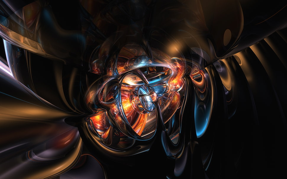 brown and black 3D digital wallpaper HD wallpaper