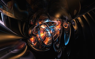 brown and black 3D digital wallpaper