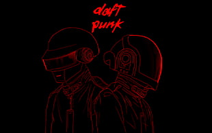 daft punk digital wallpaper, minimalism, Daft Punk, music